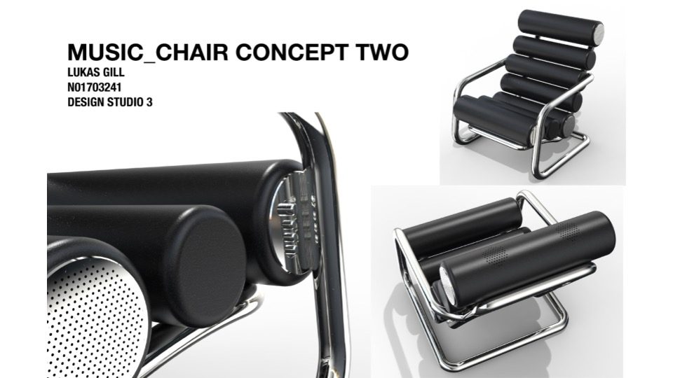 Music chair concept two - rolled cushion concept renders