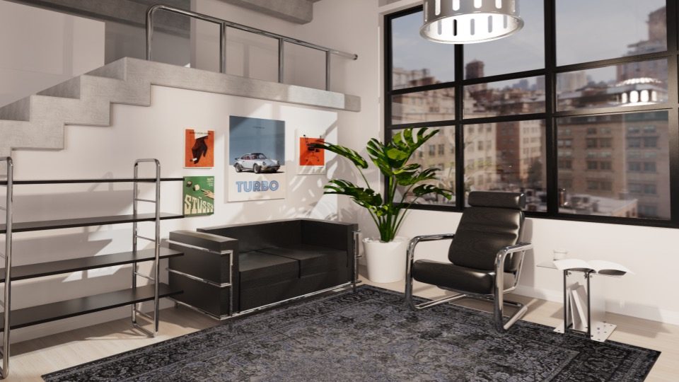 MC_01 in a loft interior render