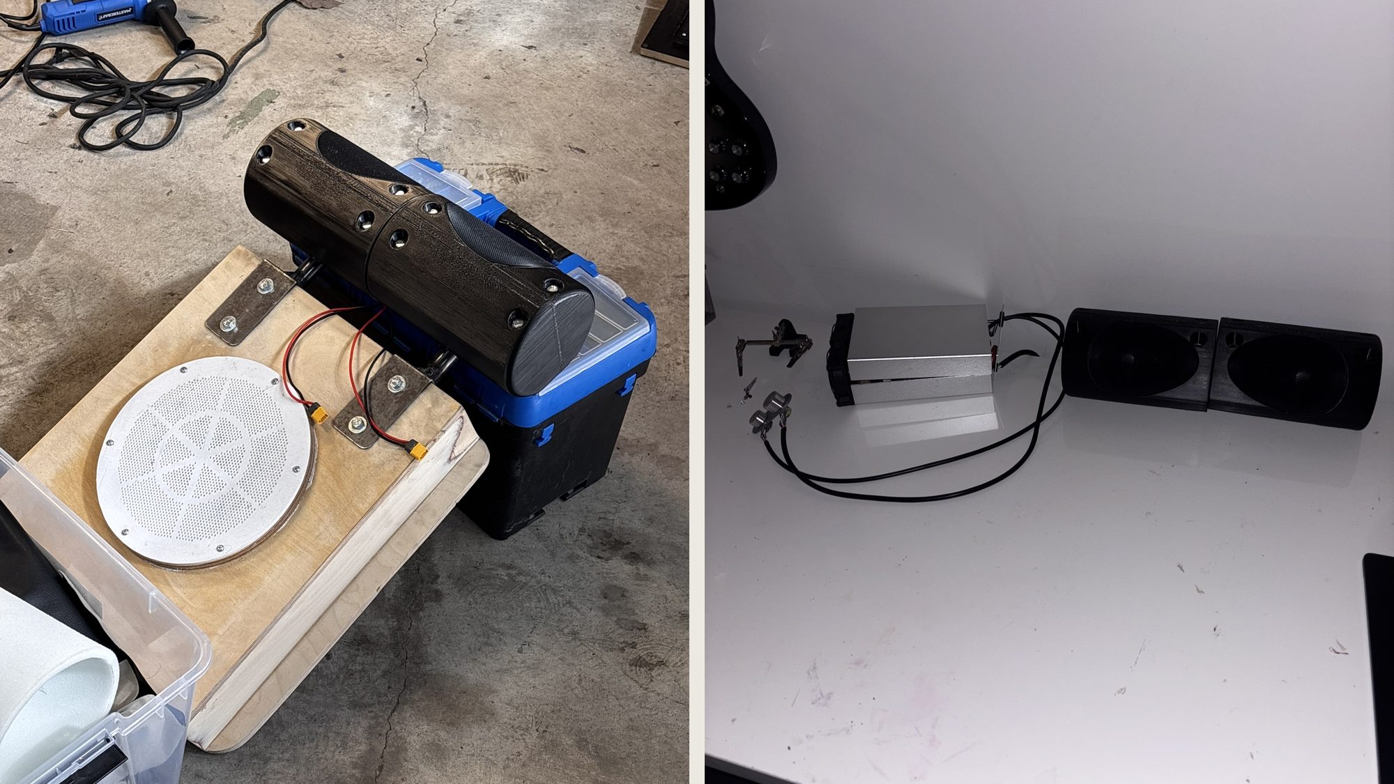 Speaker enclosure build and electronics bench