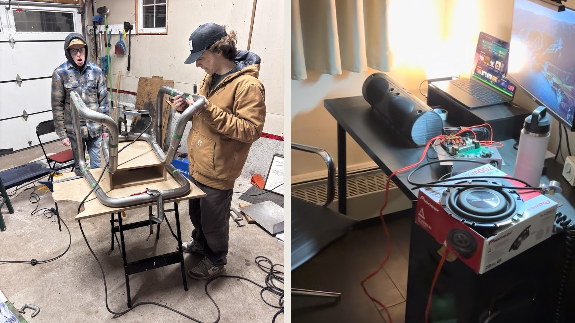 Frame welding in the garage and first audio bench test